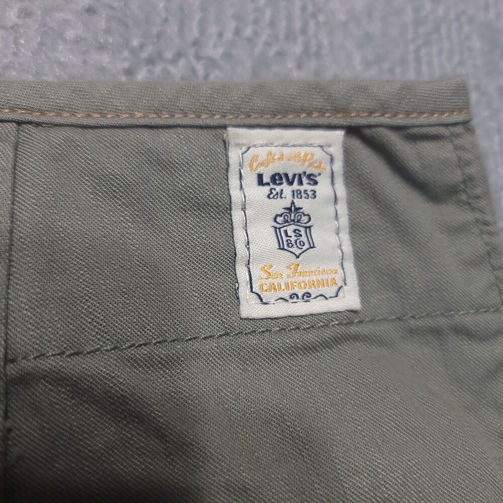 Levis "Crafted With Pride" Shorts Womens 10 Mid Rise Chino Green Cotton - Picture 13 of 16